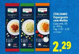 Lidl ITALIAMO Esparguete com Molho Cada promoção