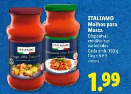 Lidl ITALIAMO Molhos para Massa promoção