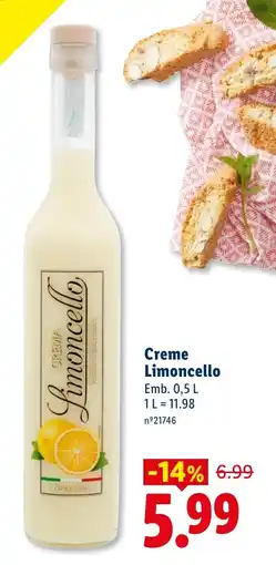 Lidl Creme Limoncello promoção
