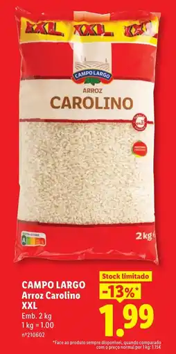 Lidl CAMPO LARGO Arroz Carolino XXL promoção