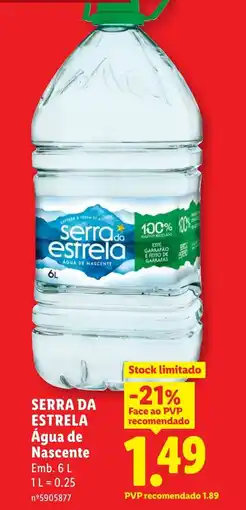 Lidl SERRA DA ESTRELA Agua de Nascente promoção