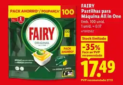 Lidl FAIRY Pastilhas para Máquina All in One promoção