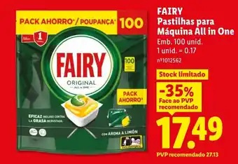 FAIRY Pastilhas para Máquina All in One