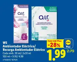Lidl W5 Ambientador Eléctrico/ Recarga Ambientador Elétrico promoção