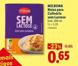 Lidl MILBONA Natas para Culinária sem Lactose promoção