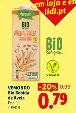 Lidl VEMONDO Bio Bebida de Aveia promoção