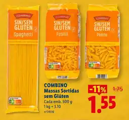 Lidl COMBINO Massas Sortidas sem Glúten Cada promoção