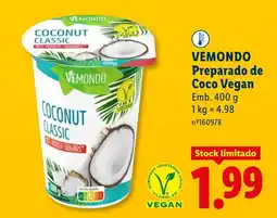 Lidl VEMONDO Preparado de Coco Vegan promoção