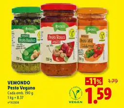 Lidl VEMONDO Pesto Vegano Cada promoção