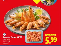 Lidl Camarão Cozido 30/50 promoção