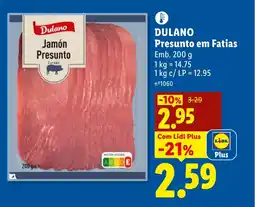 Lidl DULANO Presunto em Fatias promoção