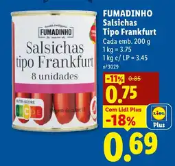 Lidl FUMADINHO Salsichas Tipo Frankfurt promoção