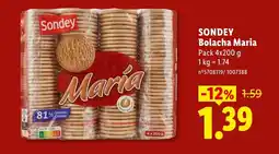 Lidl SONDEY Bolacha Maria promoção