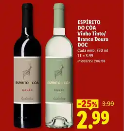 Lidl ESPÍRITO DO CÔA Vinho Tinto/ Branco Douro DOC promoção