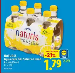 Lidl NATURIS Água com Gás Sabor a Limão promoção
