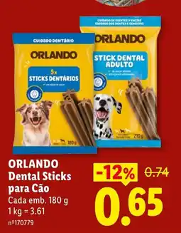 Lidl ORLANDO Dental Sticks para Cão Cada promoção