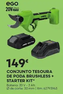 Bricomarché Conjunto tesoura de poda brushless + starter kit promoção