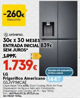 Worten LG Frigorífico Americano promoção