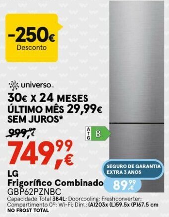 Worten LG Frigorífico Combinado promoção