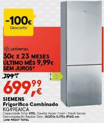 Worten Siemens Frigorífico Combinado promoção