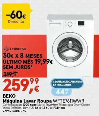Beko Máquina Lavar Roupa 7kg