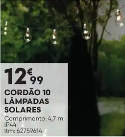 Bricomarché Cordão 10 lâmpadas solares promoção