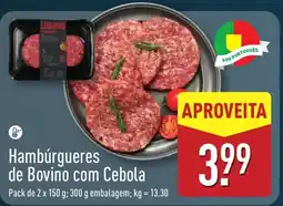 ALDI Hambúrgueres de Bovino com Cebola promoção