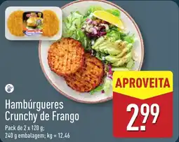 ALDI Hambúrgueres Crunchy de Frango promoção
