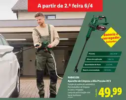 Lidl PARKSIDE Aparelho de Limpeza a Alta Pressão 20 V promoção