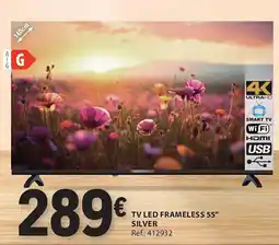 E.Leclerc Tv led frameless 55" silver promoção