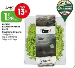 Intermarché Alface salanova verde PorSi Programa Origens promoção