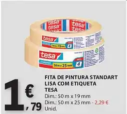 E.Leclerc Fita de pintura standart lisa com etiqueta tesa promoção