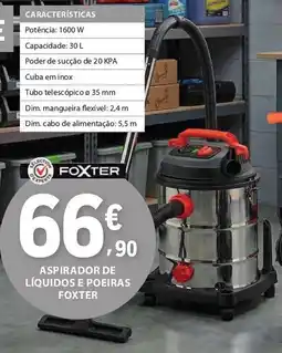 E.Leclerc Aspirador de líquidos e poeiras foxter promoção