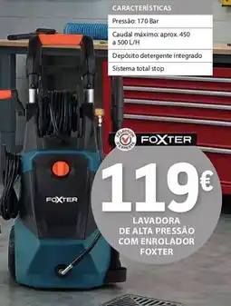 E.Leclerc Lavadora de alta pressão com enrolador foxter promoção