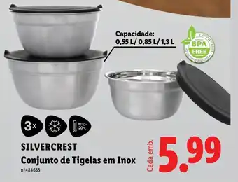 SILVERCREST Conjunto de Tigelas em Inox