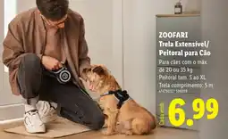 Lidl ZOOFARI Trela Extensível/ Peitoral para Cão promoção