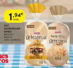 Spar Pão hamburguer bimbo promoção