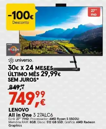 Worten Lenovo All in One 27" promoção