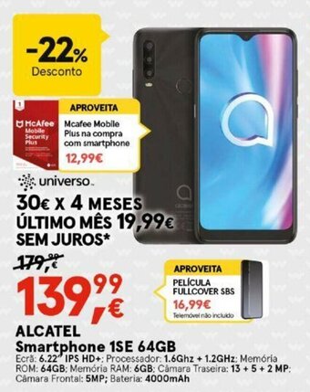 Worten Alcatel Smartphone 1SE 64GB promoção