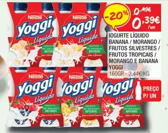 Spar Iogurte Líquido Banana/Morango/Frutos Silvestres/Morango e Banana Yoggi 160g promoção