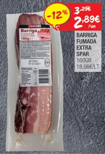 Spar Barriga Fumada Extra Spar 160g promoção