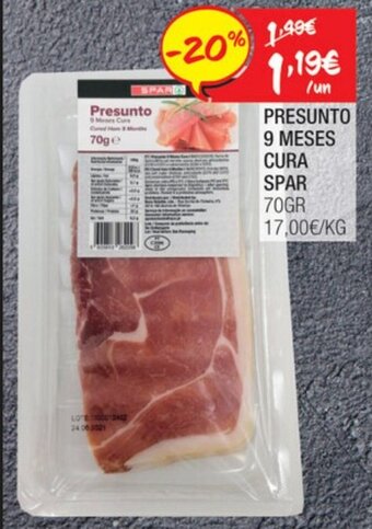 Spar Presunto 9 Meses Cura Spar 70g promoção