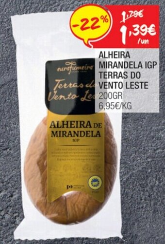 Spar Alheira Mirandela IGP Terras do Vento Leste 200g promoção