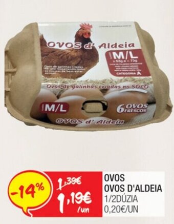 Spar Ovos D'Aldeia M/L 6 ovos promoção