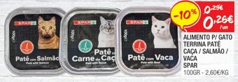 Spar Alimento p/Gato Terrina Paté Caça/Salmão/Vaca Spar 100g promoção