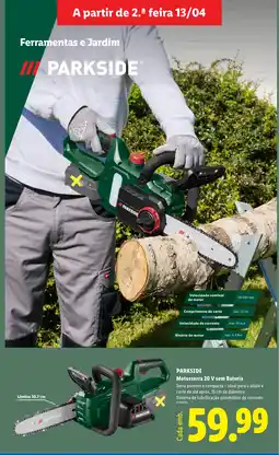 Lidl PARKSIDE Motosserra 20 V sem Bateria promoção