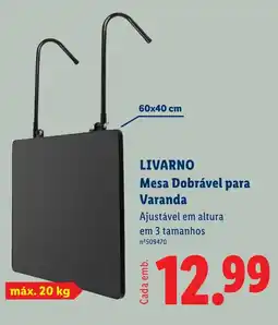Lidl LIVARNO Mesa Dobrável para Varanda promoção