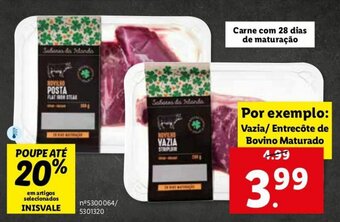 Lidl Inisvale Vazia/Entrecôte de Bovino Maturado promoção