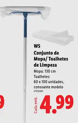 Lidl W5 Conjunto de Mopa/Toalhetes de Limpeza promoção