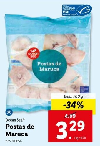 Lidl Ocean Sea Postas de Maruca 700g promoção